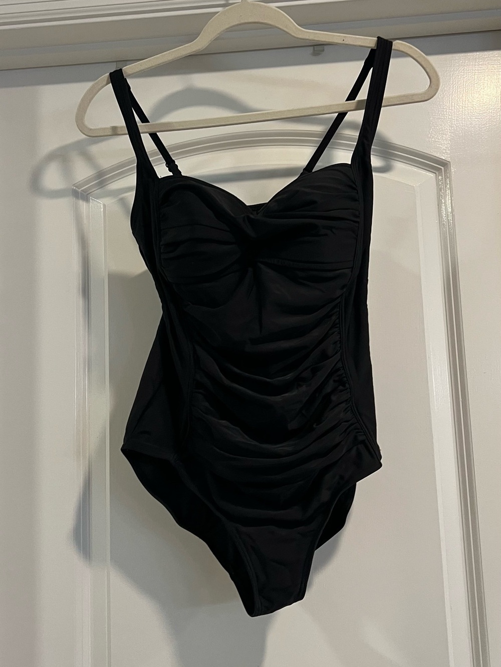 next Black Ruched One-Piece Swimsuit